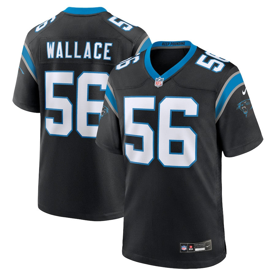 Trevin Wallace 56 Carolina Panthers Game Jersey – Black JS2303