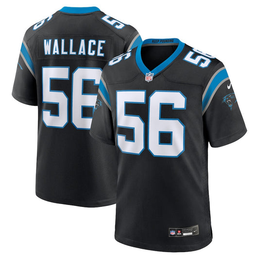 Trevin Wallace 56 Carolina Panthers Game Jersey – Black JS2303