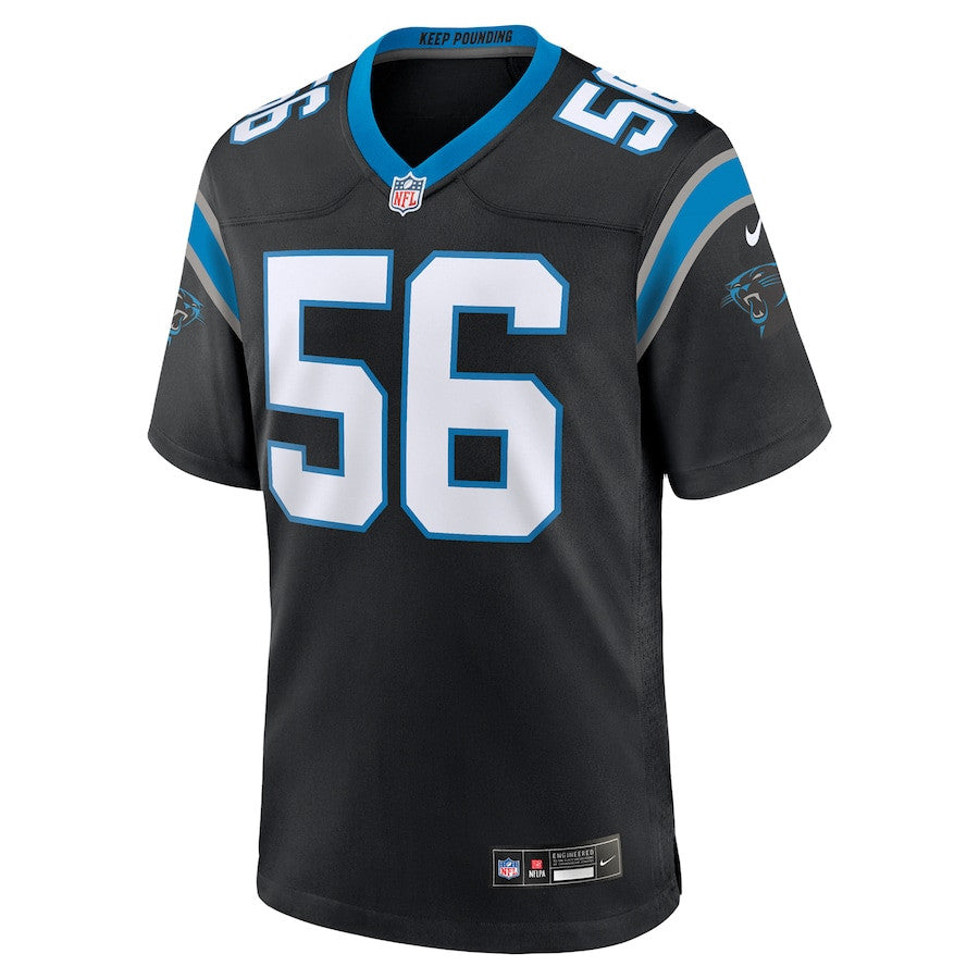 Trevin Wallace 56 Carolina Panthers Game Jersey – Black JS2303
