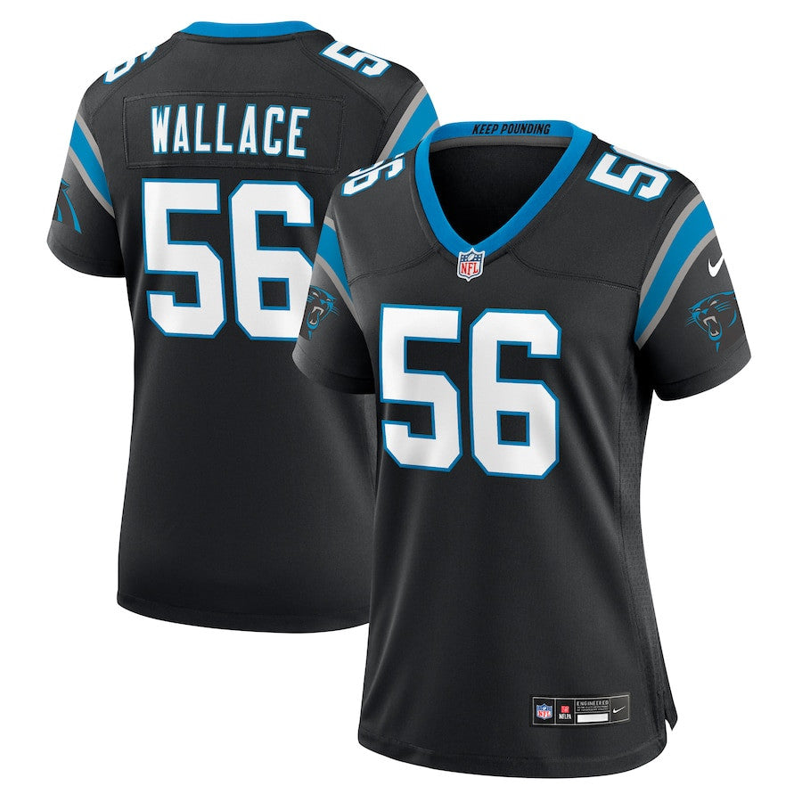 Trevin Wallace 56 Carolina Panthers Game Jersey – Black JS7919
