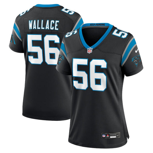 Trevin Wallace 56 Carolina Panthers Game Jersey – Black JS7919