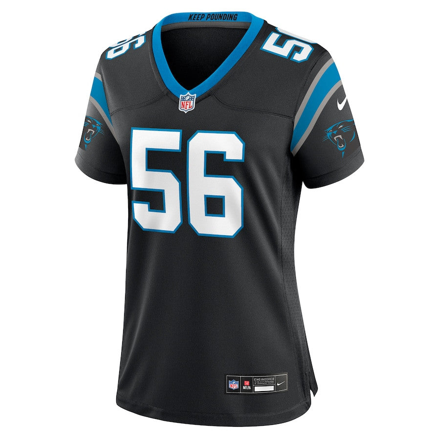 Trevin Wallace 56 Carolina Panthers Game Jersey – Black JS7919
