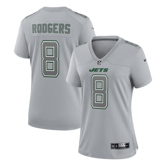 New York Jets Aaron Rodgers Heather Gray Atmosphere Fashion Game Jersey JS6709