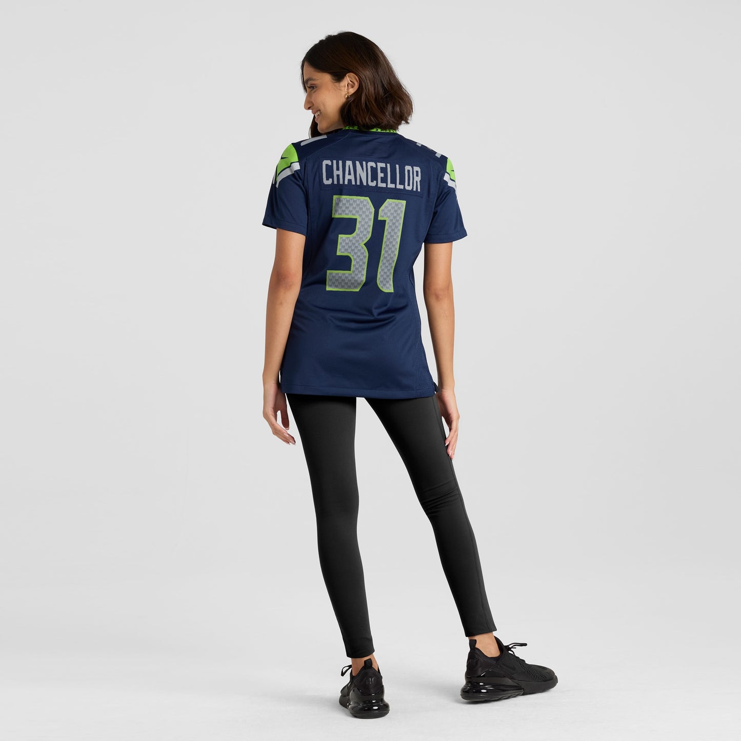 Seattle Seahawks Kam Chancellor College Navy Retired Player Game Jersey JS6750