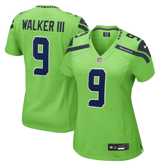 Seattle Seahawks Kenneth Walker III Neon Green Game Jersey JS7706