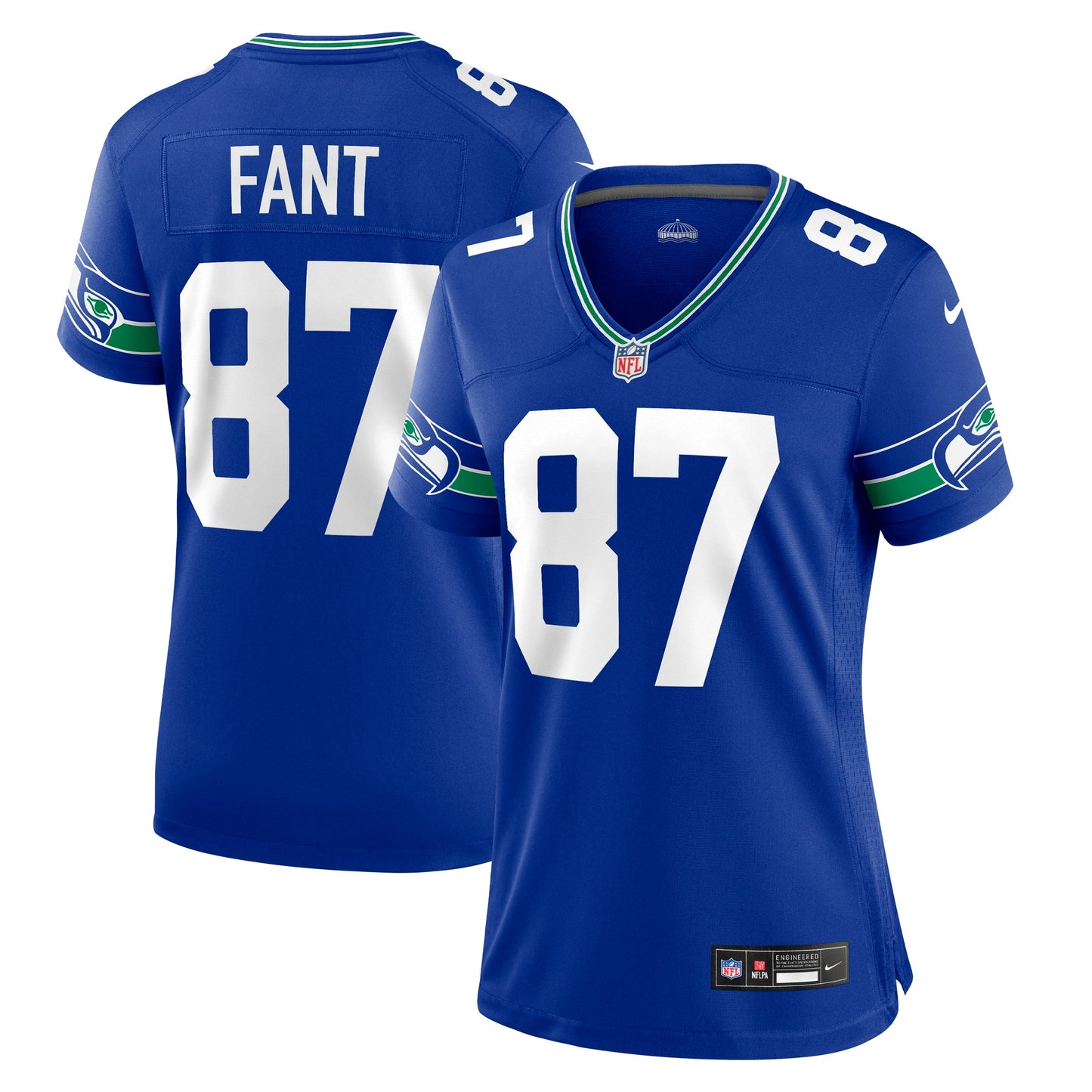 Seattle Seahawks Noah Fant Royal Throwback Player Game Jersey JS5403