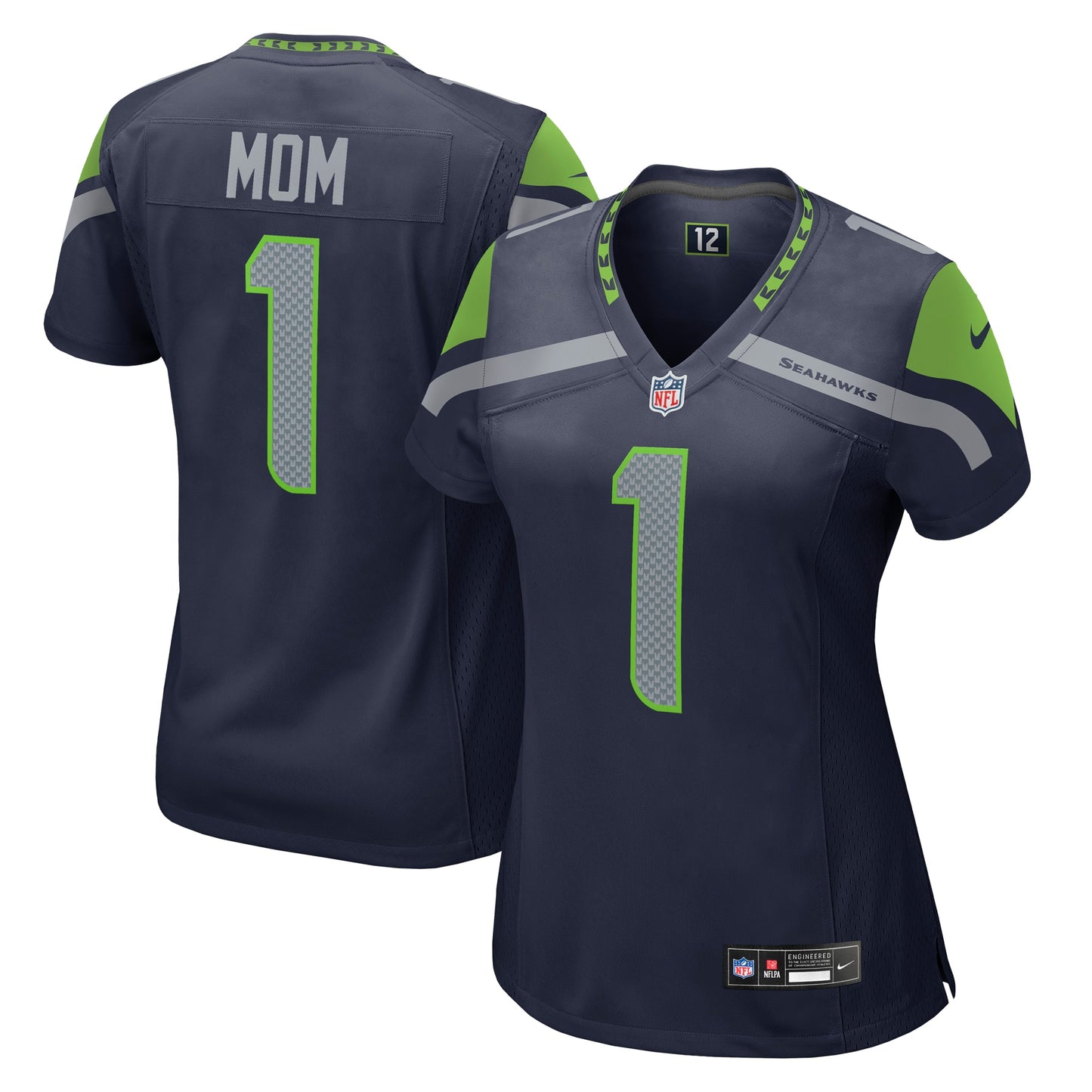 Seattle Seahawks Number 1 Mom College Navy Game Jersey JS7313
