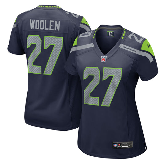 Seattle Seahawks Riq Woolen College Navy Team Game Jersey JS3221