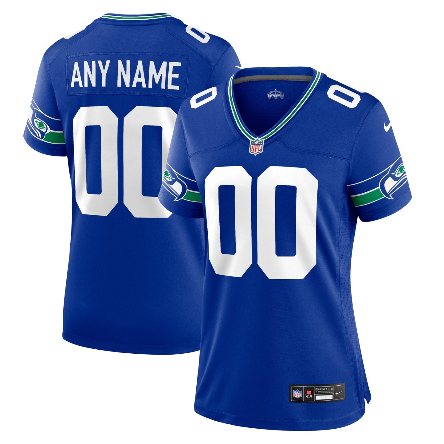 Seattle Seahawks Royal Throwback Custom Jersey JS3331