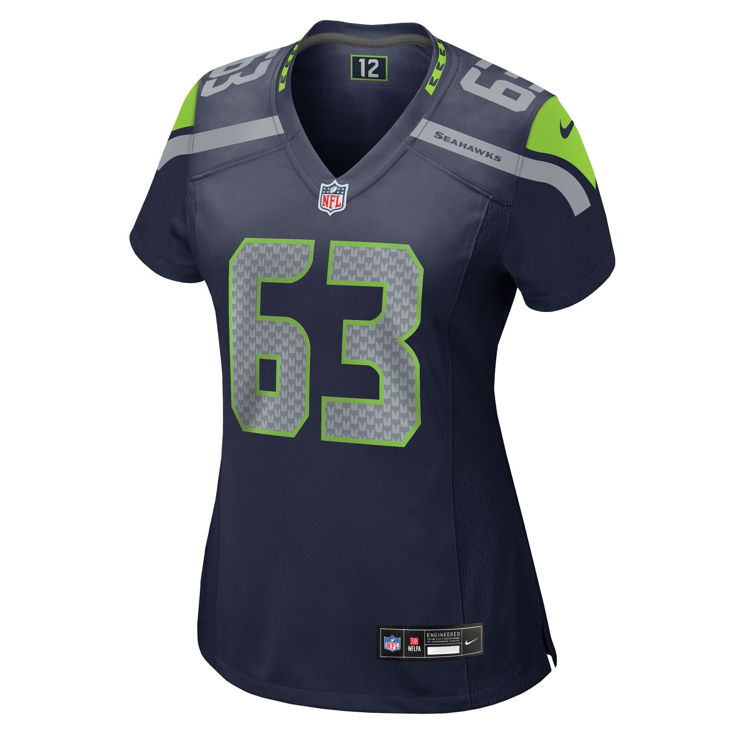 Seattle Seahawks Sataoa Laumea College Navy Team Game Jersey JS8993
