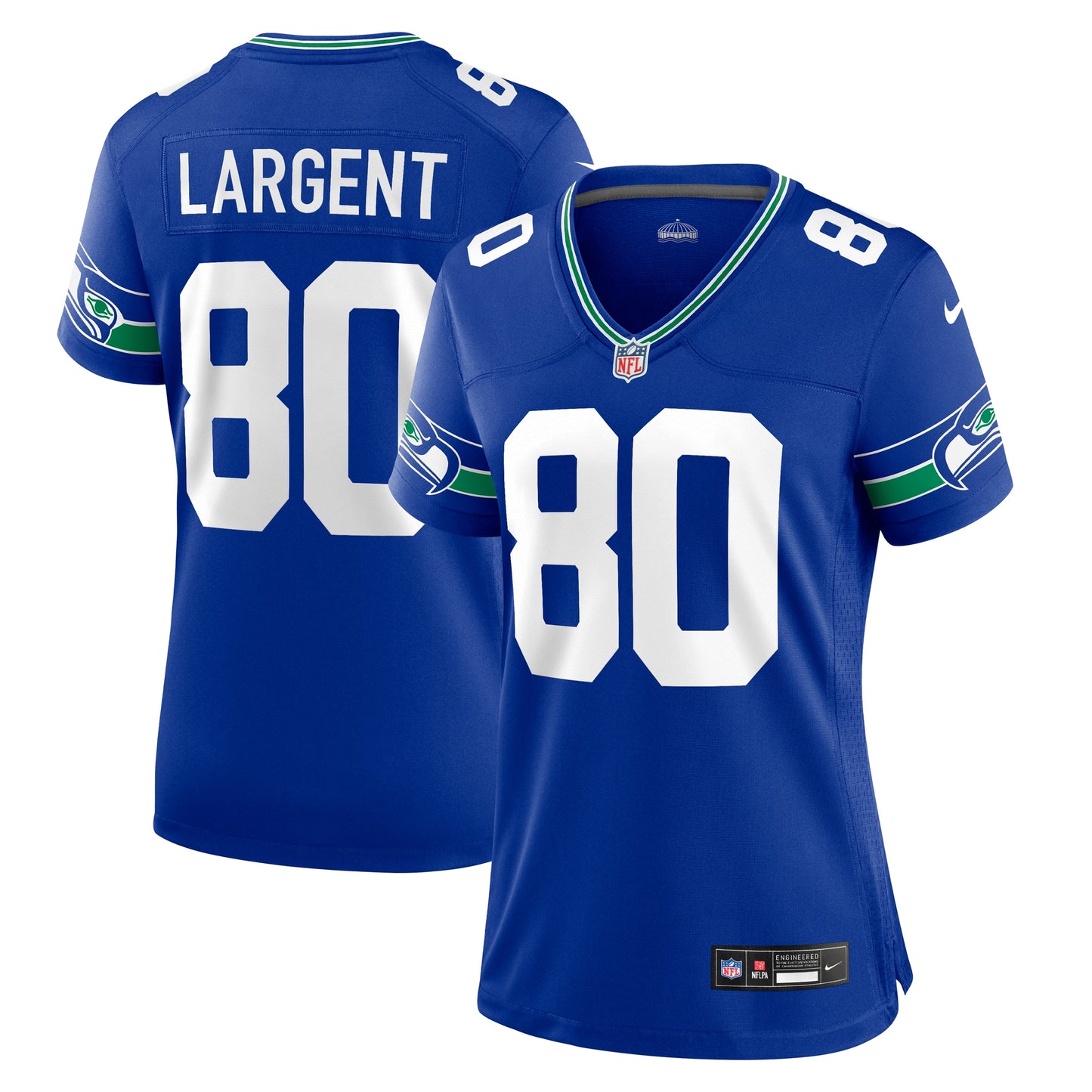 Seattle Seahawks Steve Largent Royal Throwback Retired Player Game Jersey JS5934