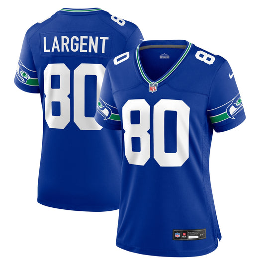 Seattle Seahawks Steve Largent Royal Throwback Retired Player Game Jersey JS5934
