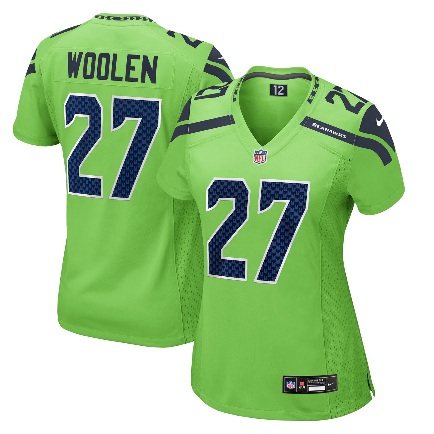 Seattle Seahawks Tariq Woolen Neon Green Game Jersey JS4134