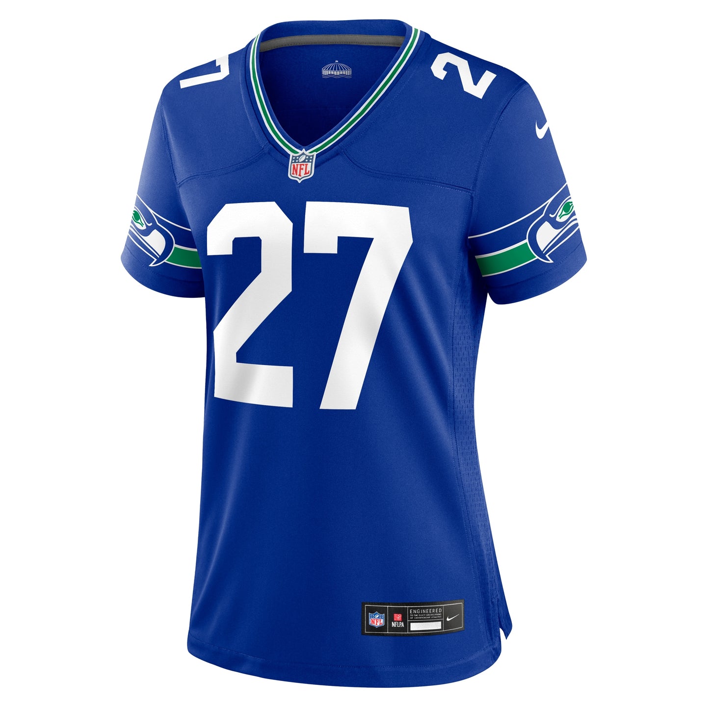 Seattle Seahawks Tariq Woolen Royal Throwback Player Game Jersey JS2621