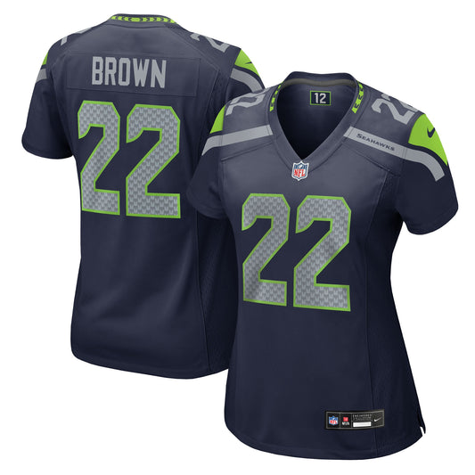 Seattle Seahawks Tre Brown College Navy Team Game Jersey JS3099