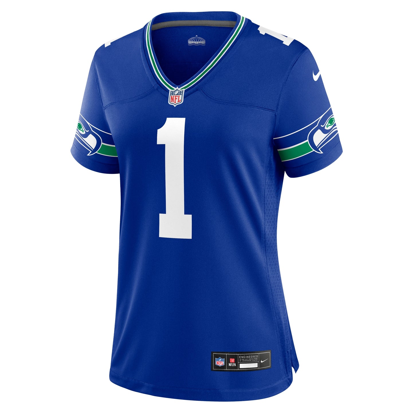 Seattle Seahawks Warren Moon Royal Throwback Retired Player Game Jersey JS3214