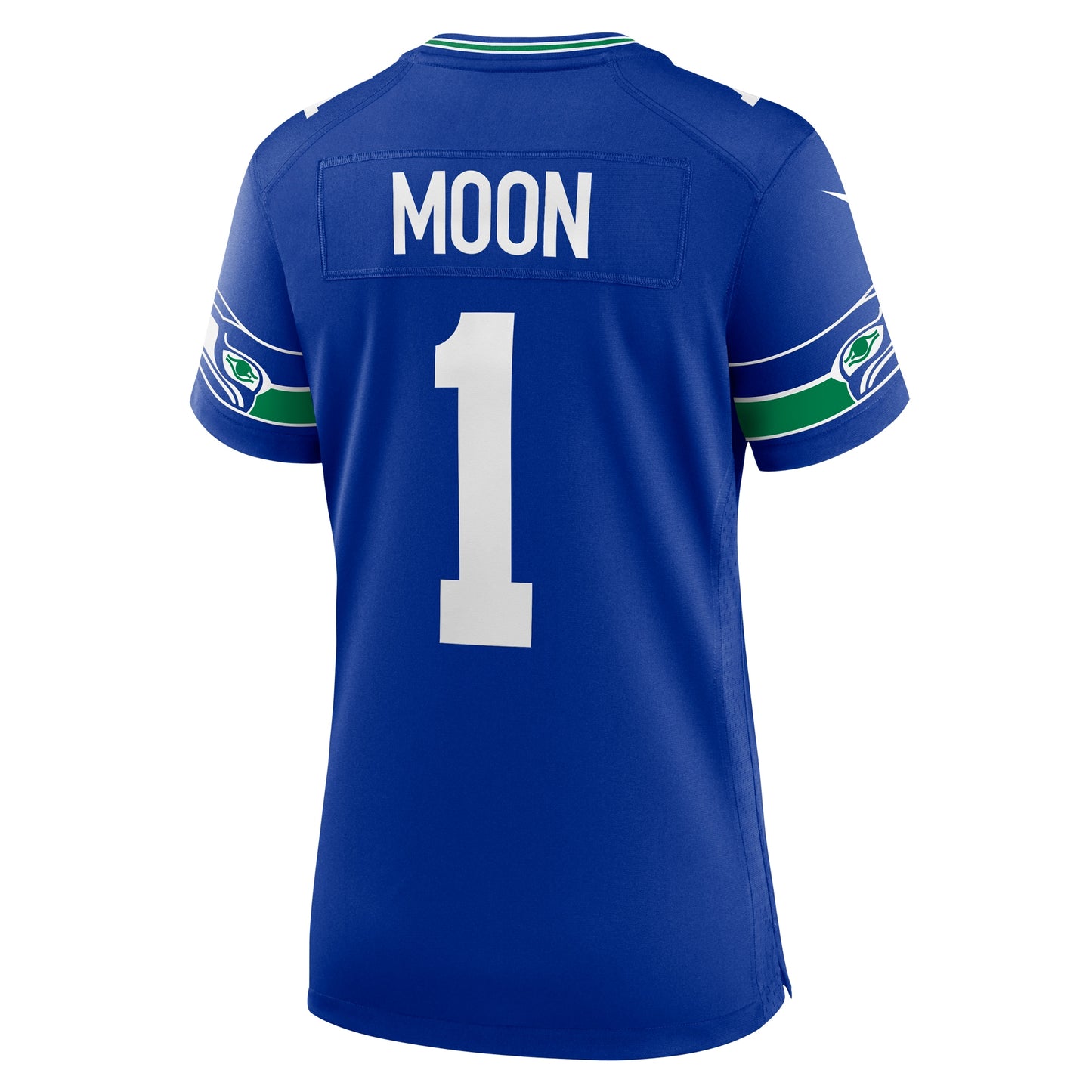 Seattle Seahawks Warren Moon Royal Throwback Retired Player Game Jersey JS3214