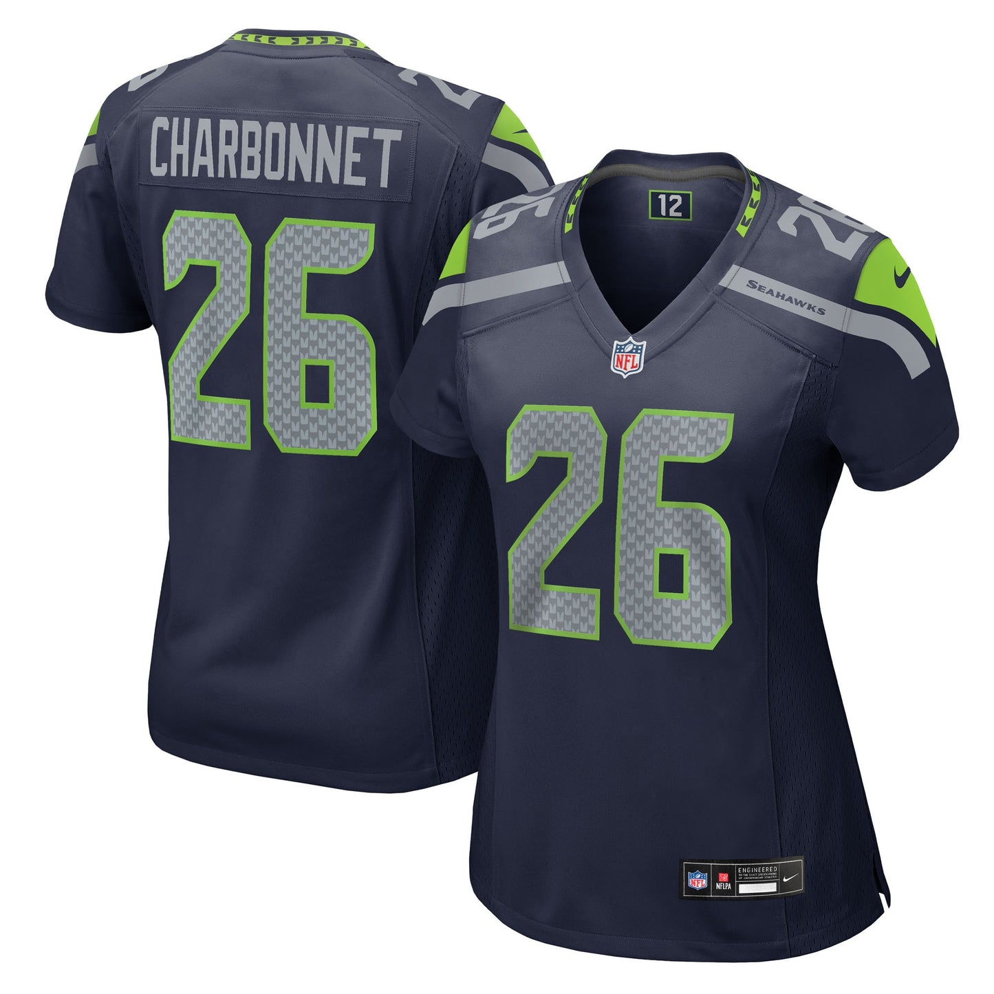 Seattle Seahawks Zach Charbonnet College Navy Team Game Jersey JS1132