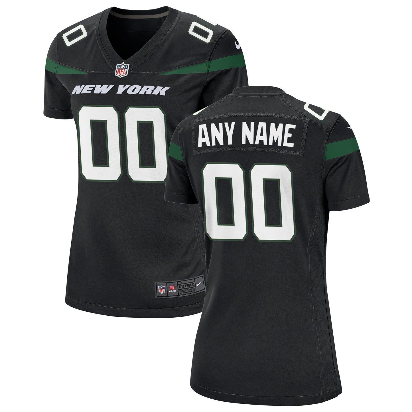 Stealth Black New York Jets Alternate Custom Game Jersey JS3027