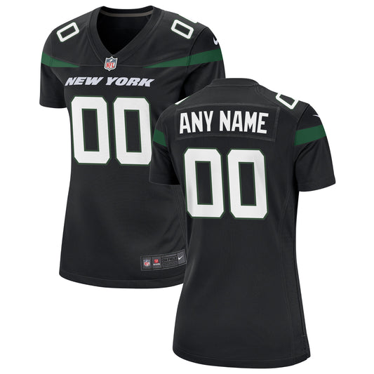 Stealth Black New York Jets Alternate Custom Game Jersey JS3027