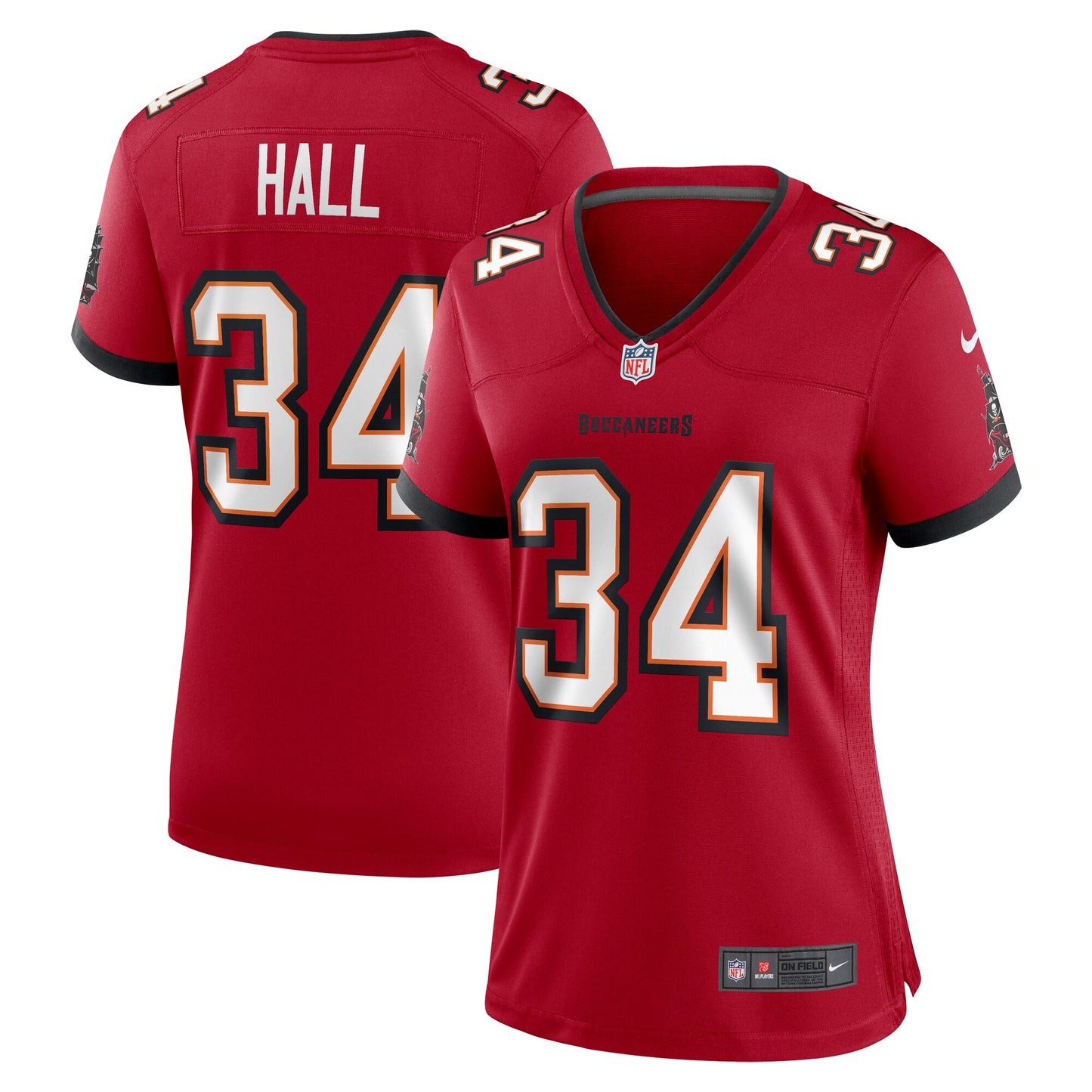 Tampa Bay Buccaneers Bryce Hall Red Team Game Jersey JS7993