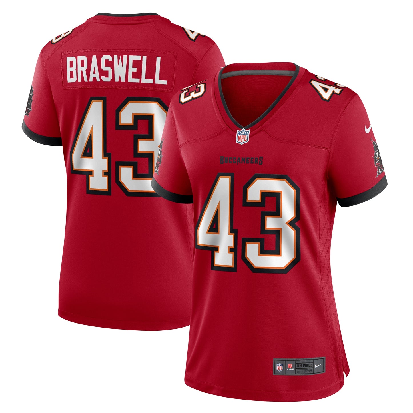 Tampa Bay Buccaneers Chris Braswell Red Game Jersey JS8257