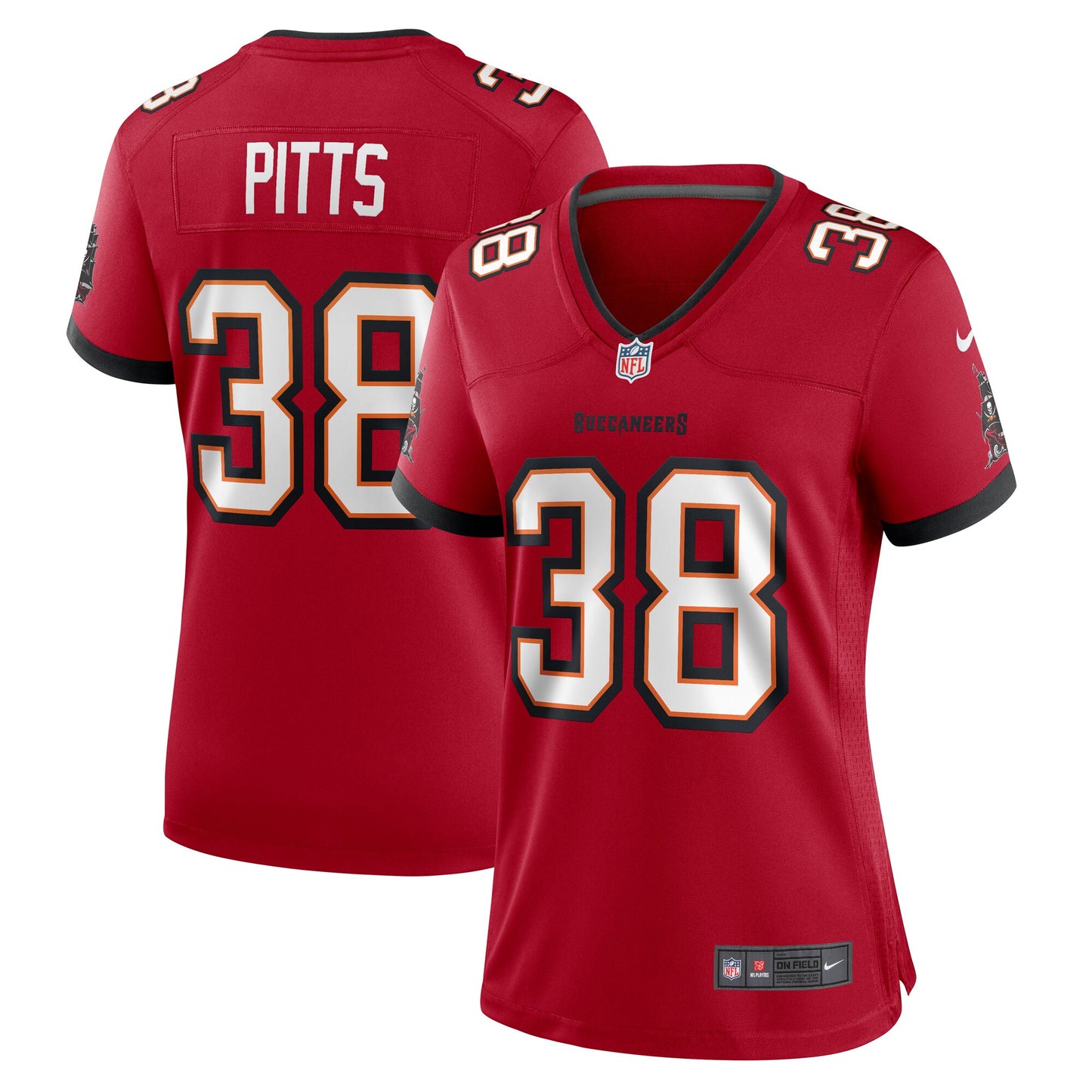 Tampa Bay Buccaneers Derrek Pitts Red Game Jersey JS7859