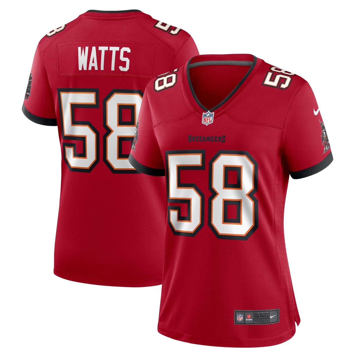 Tampa Bay Buccaneers Markees Watts Red Game Jersey JS8619