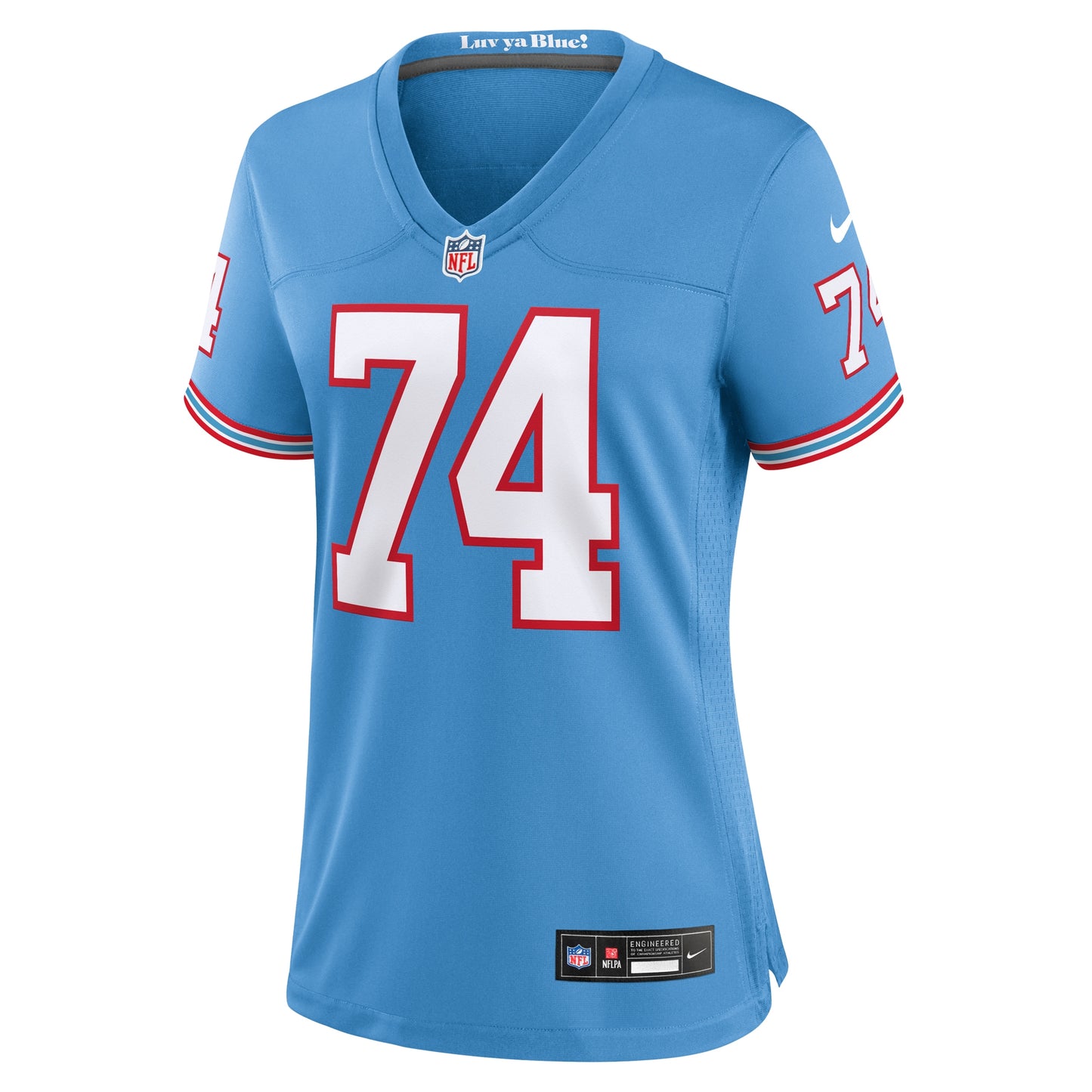 Tennessee Titans Bruce Matthews Light Blue Oilers Throwback Retired Player Game Jersey JS5746