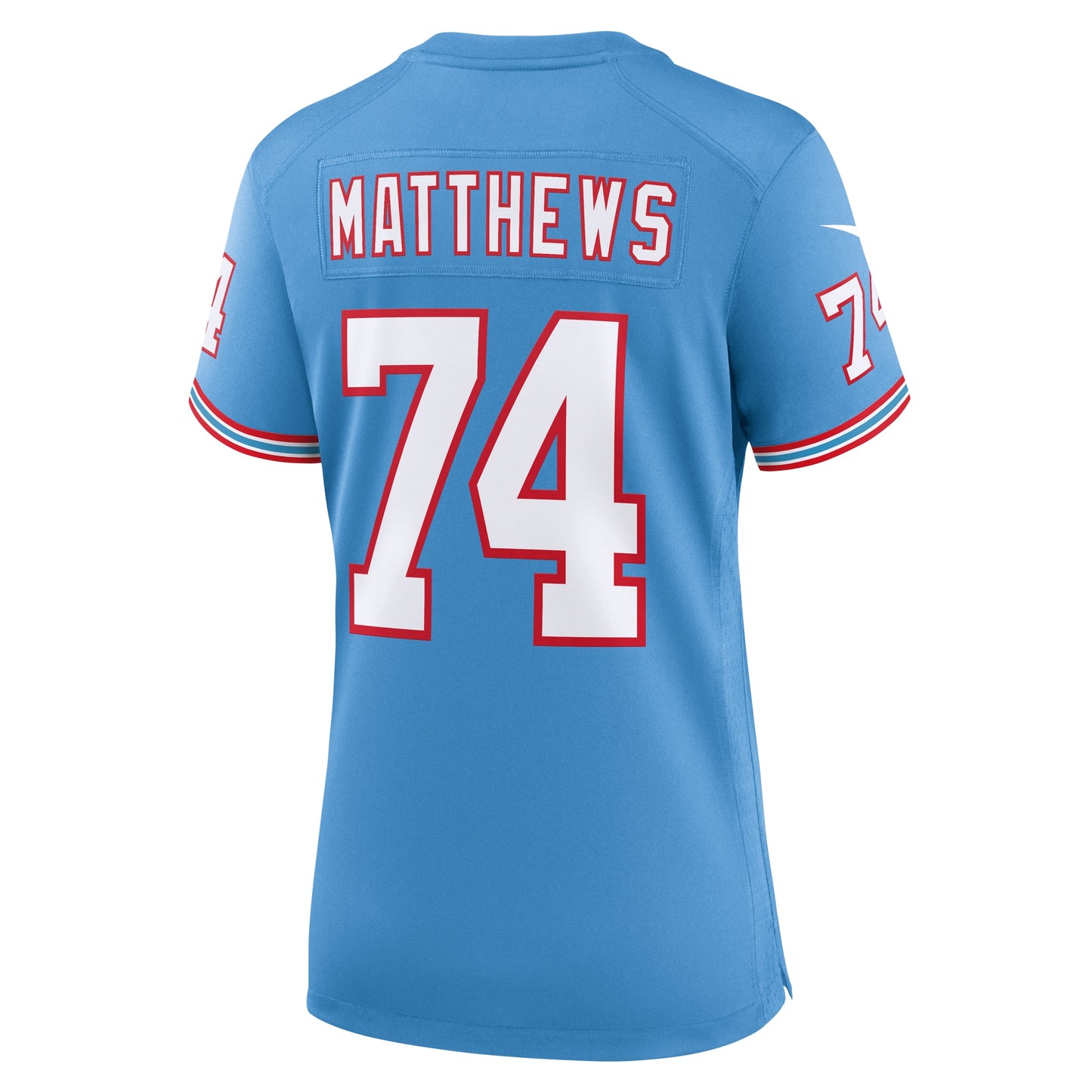 Tennessee Titans Bruce Matthews Light Blue Oilers Throwback Retired Player Game Jersey JS5746
