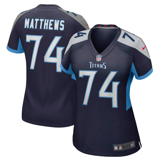 Tennessee Titans Bruce Matthews Navy Retired Player Jersey JS3862