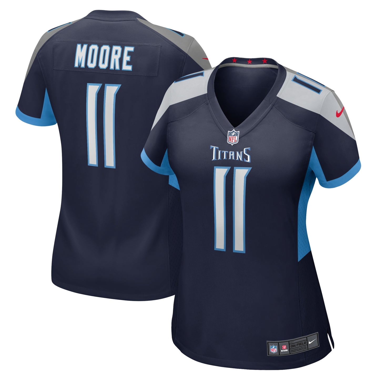 Tennessee Titans Chris Moore Navy Game Jersey JS2329