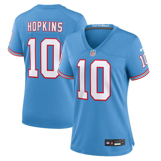 Tennessee Titans DeAndre Hopkins Light Blue Oilers Throwback Player Game Jersey JS3542