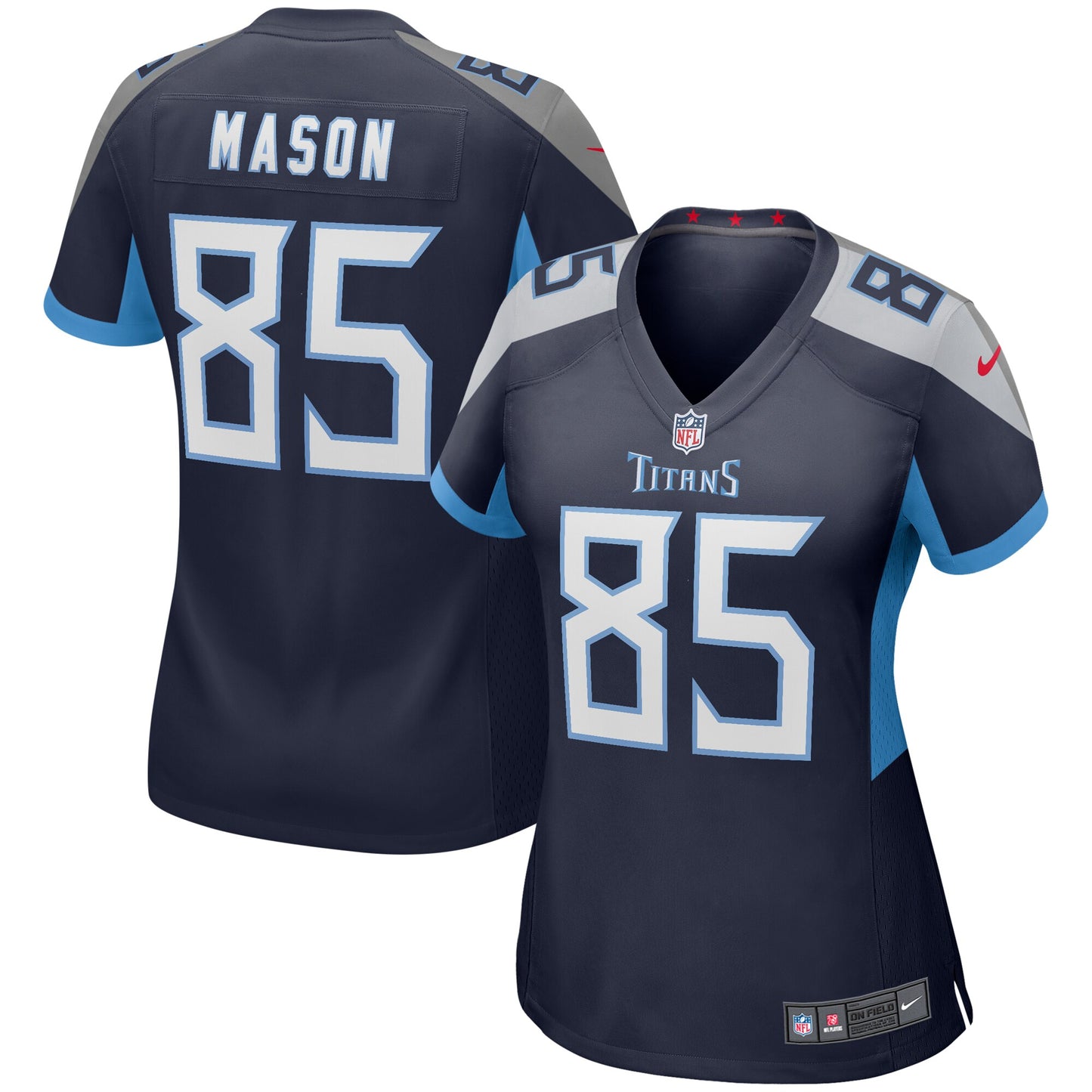 Tennessee Titans Derrick Mason Navy Game Retired Player Jersey JS3589