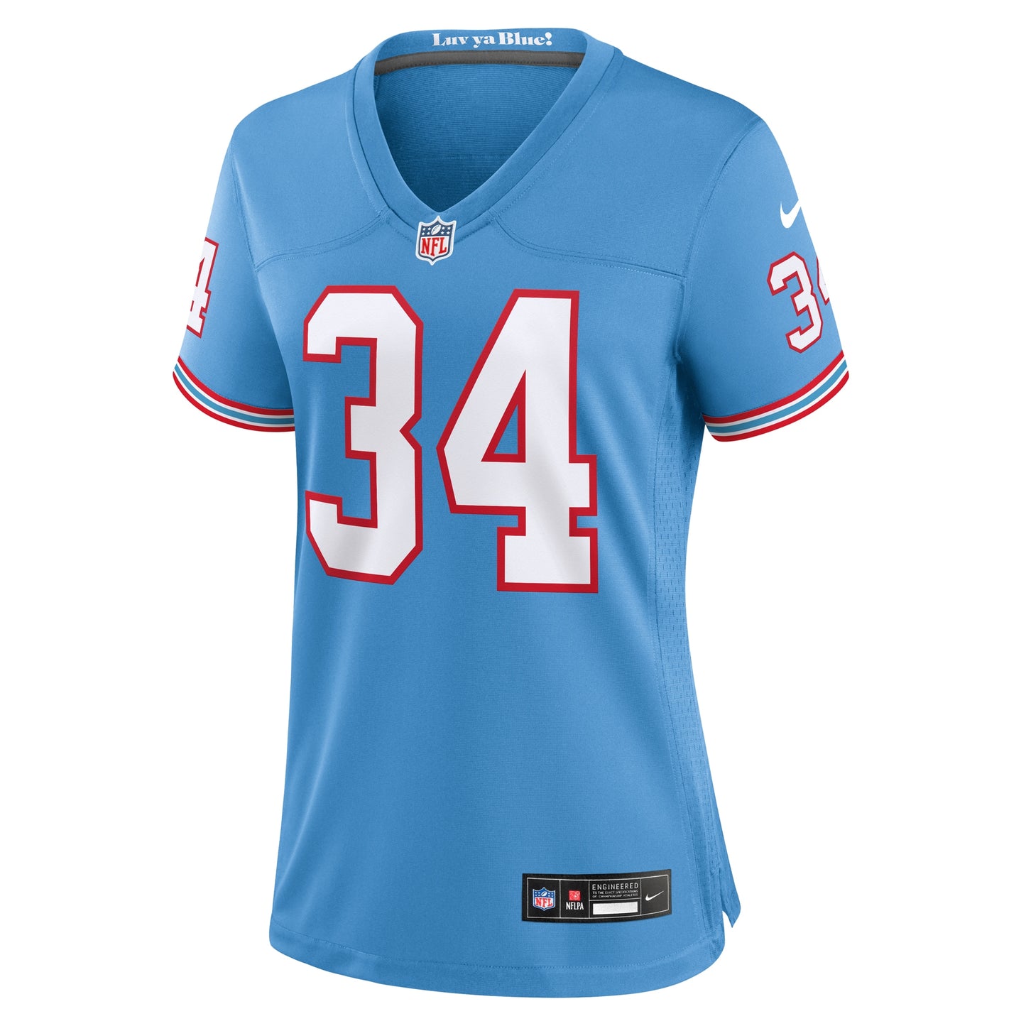 Tennessee Titans Earl Campbell Light Blue Oilers Throwback Retired Player Game Jersey JS8209