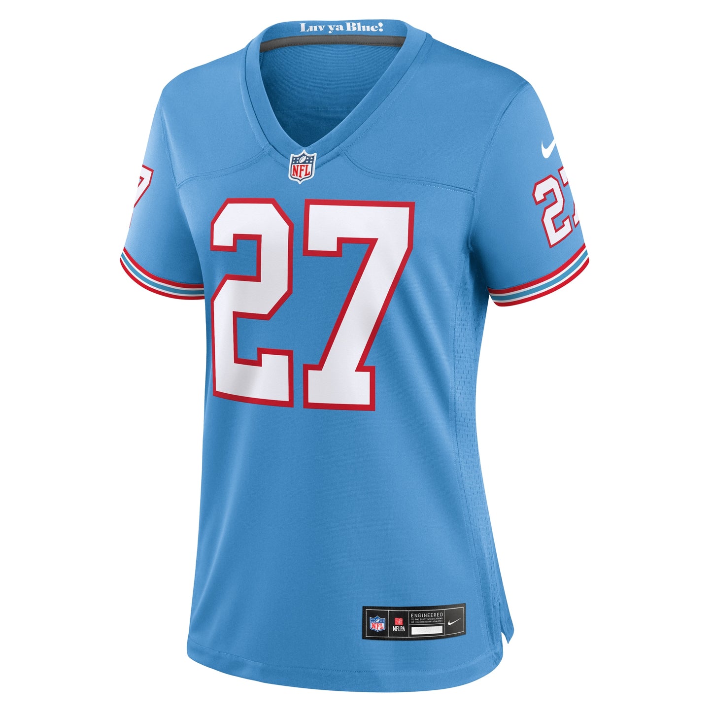 Tennessee Titans Eddie George Light Blue Oilers Throwback Retired Player Game Jersey JS5920