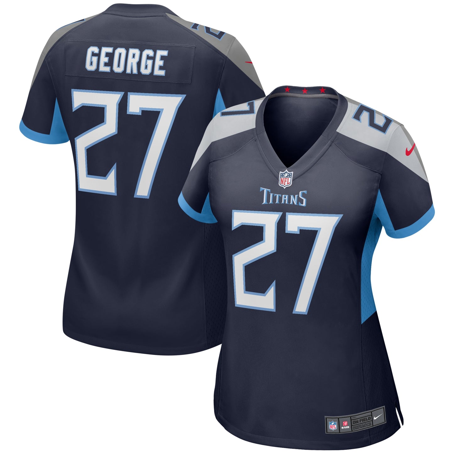 Tennessee Titans Eddie George Navy Game Retired Player Jersey JS5496