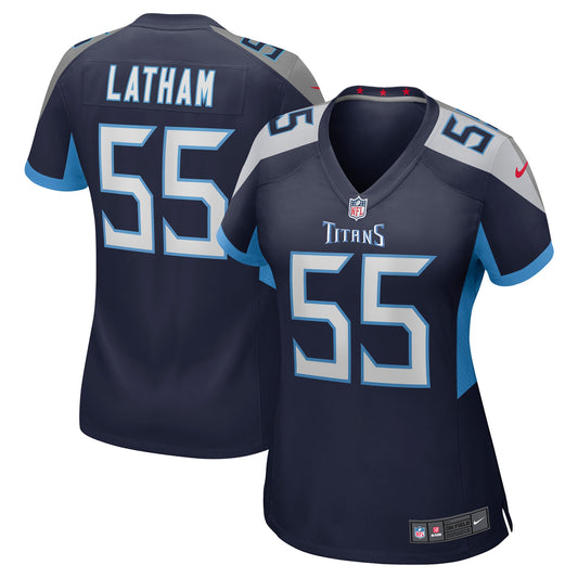 Tennessee Titans JC Latham Navy Team Game Jersey JS6423