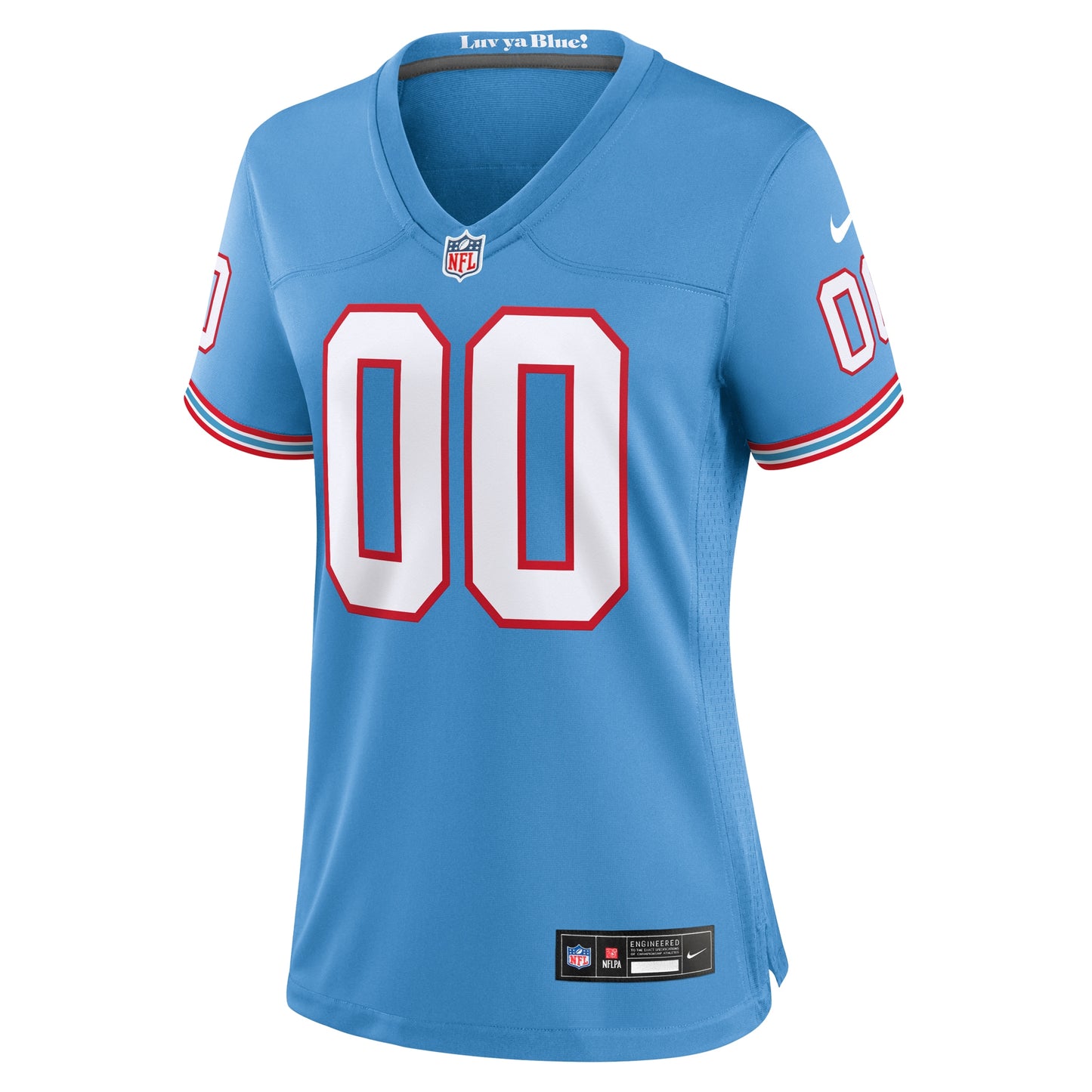 Tennessee Titans Light Blue Oilers Throwback Custom Game Jersey JS5312