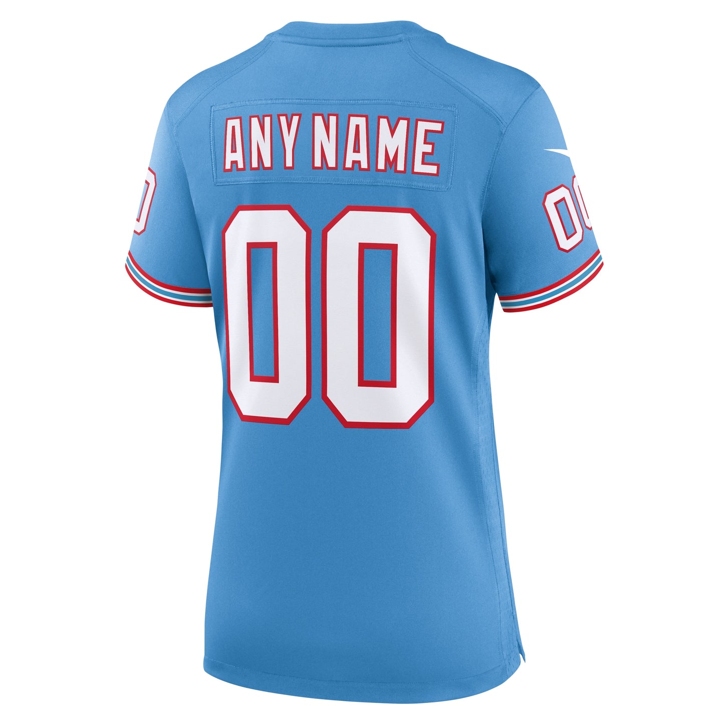 Tennessee Titans Light Blue Oilers Throwback Custom Game Jersey JS5312