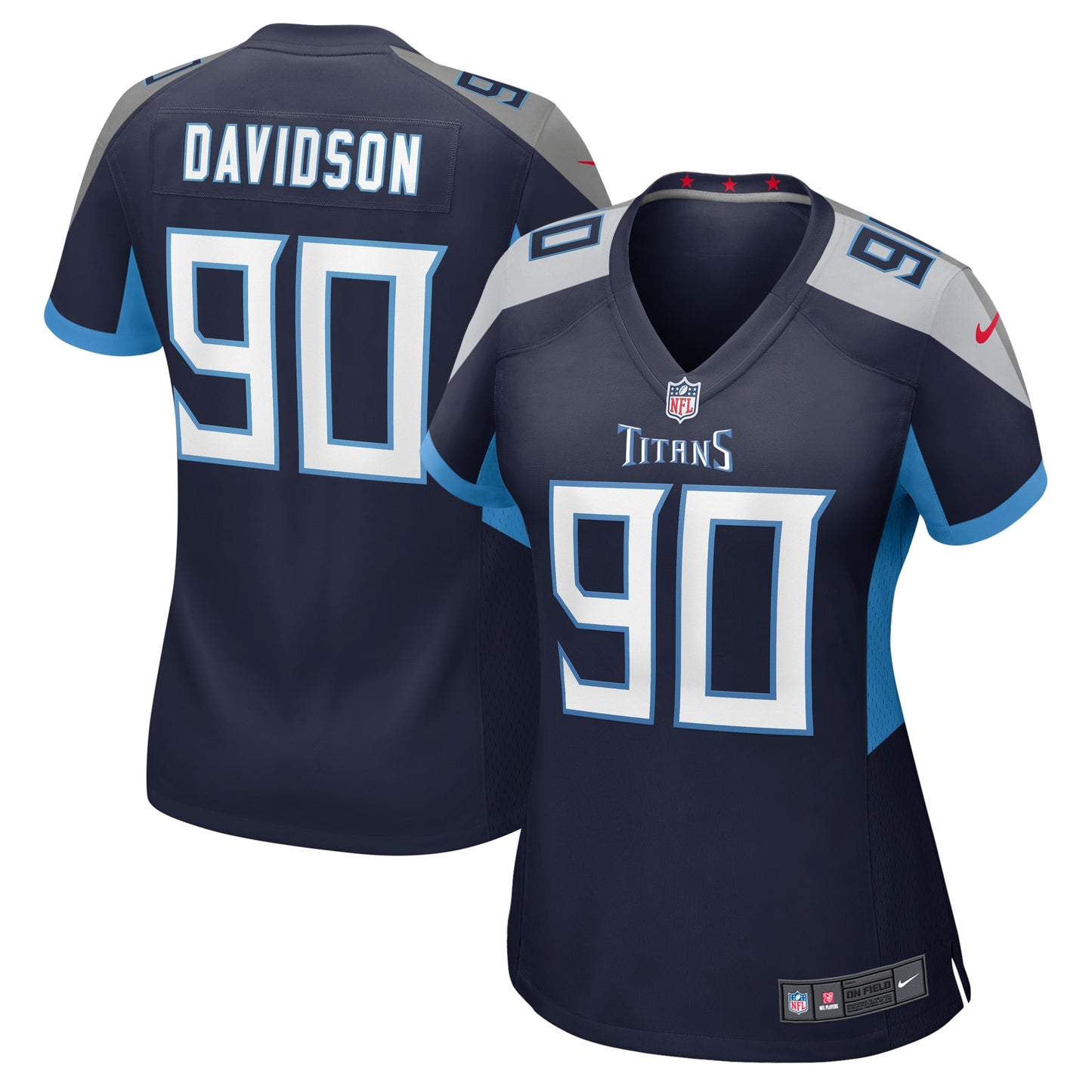 Tennessee Titans Marlon Davidson Navy Game Jersey JS6703