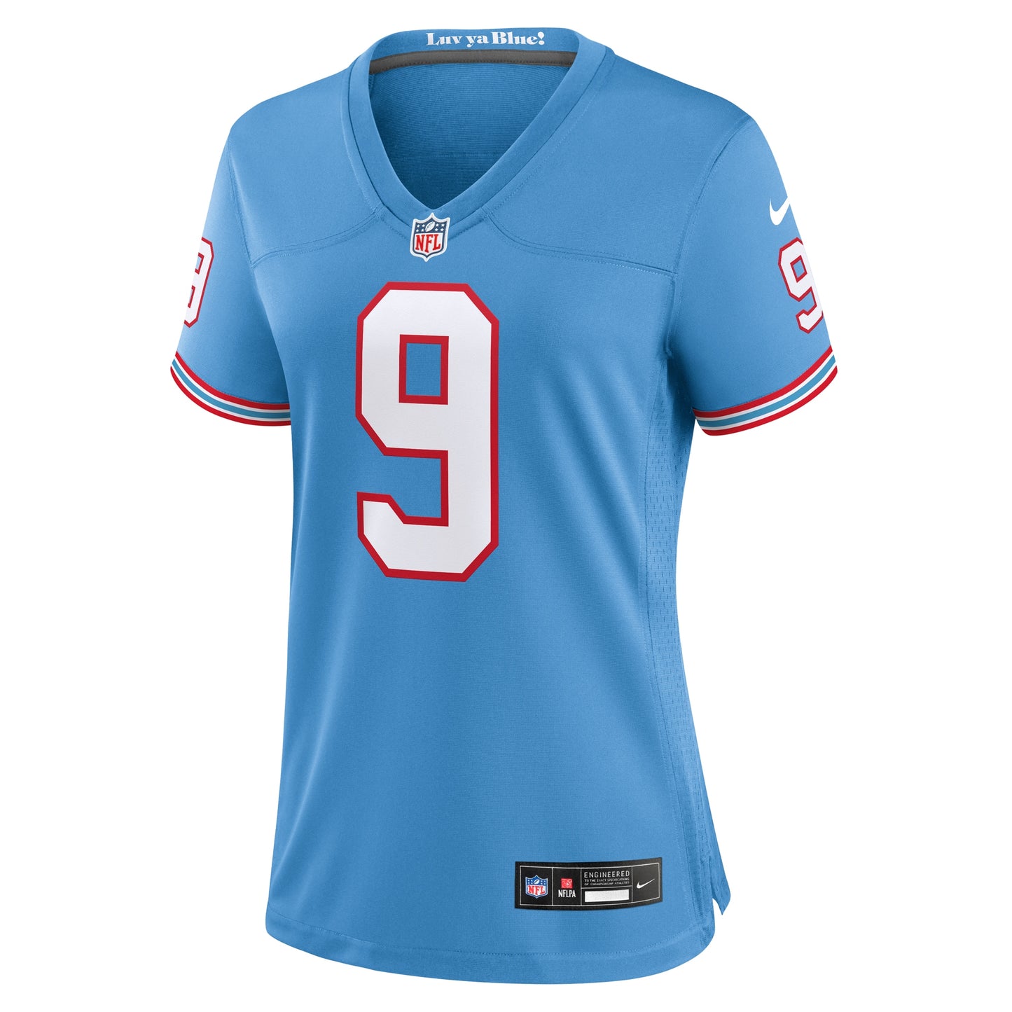 Tennessee Titans Steve McNair Light Blue Oilers Throwback Retired Player Game Jersey JS3100