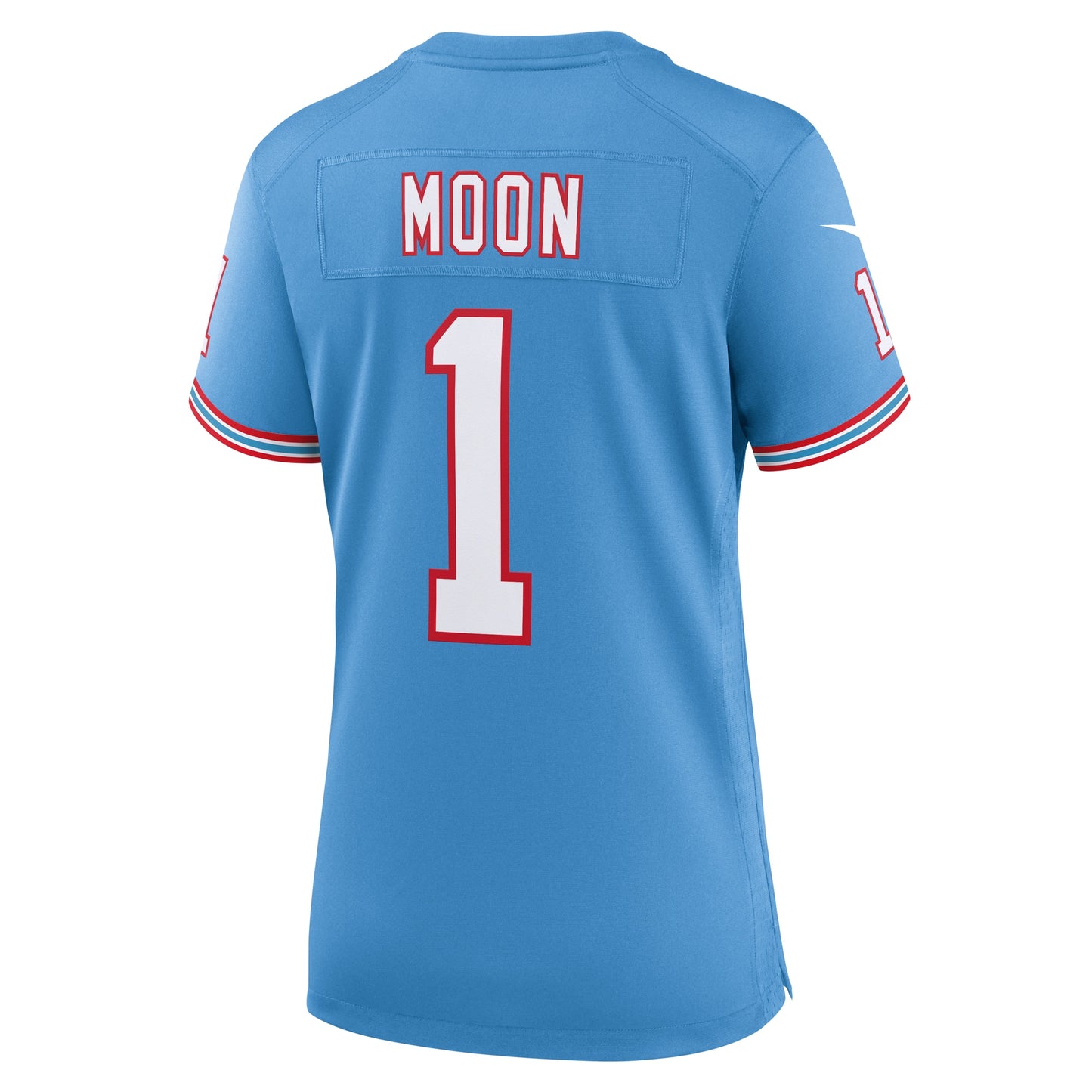 Tennessee Titans Warren Moon Light Blue Oilers Throwback Retired Player Game Jersey JS1874